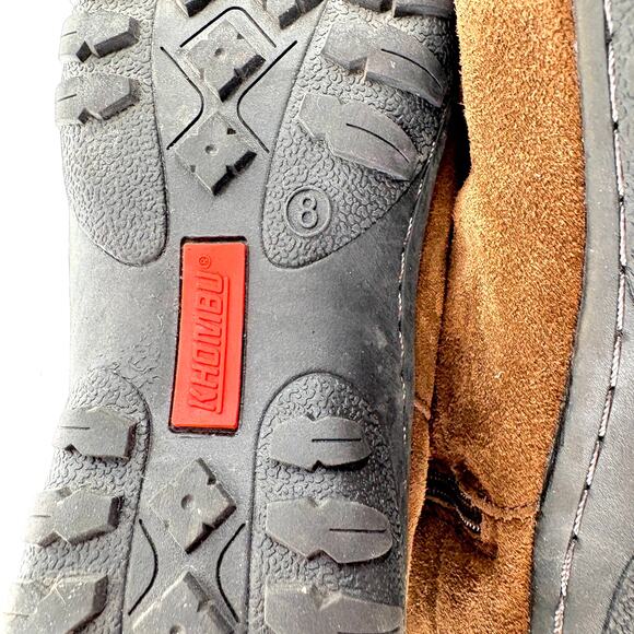 Khombu Womens Faux Fur Hiker Boots 8 Brown Suede Ankle Booties Comfort - Picture 3 of 8